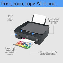 HP Smart Tank 500 All-in-One Printer, Print, Copy, Scan, Hi-Speed USB 2.0, Up to 11/5 ppm, 100-Sheet Input Tray, 30-Sheet Output Tray, 1000-Page Duty Cycle, Color, 4SR29A, Black