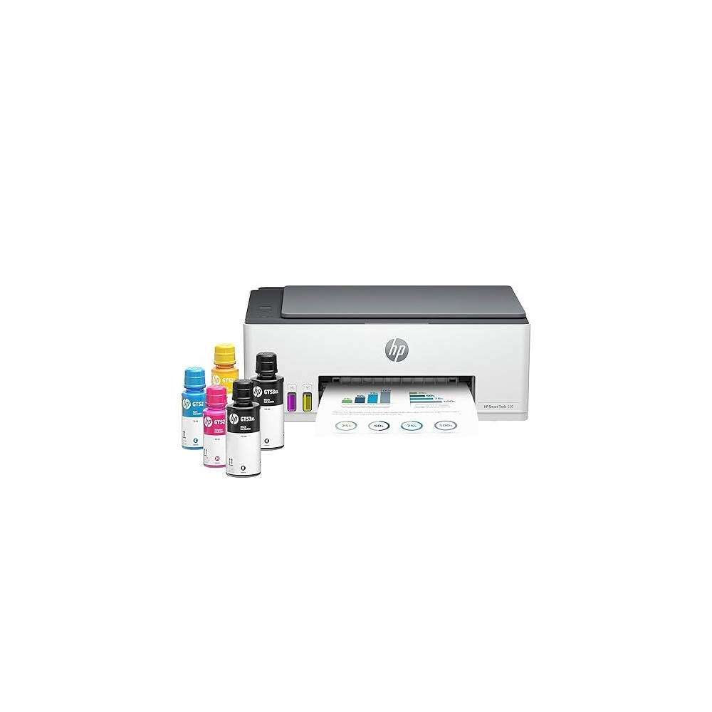 HP Smart Tank 520 All-in-one Colour Printer with 1 Extra Black Ink Bottle Upto 12000 Black and 6000 Colour Prints with PHA Coverage Print, Scan And Copy for Office/Home, White Grey, 4SR29A
