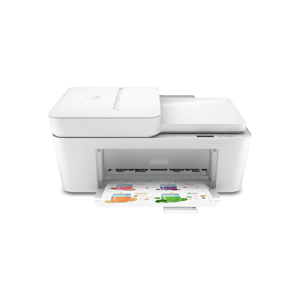 Hp Deskjet Plus 4120 All-In-One Printer, Wireless, Print, Copy, Scan & Send Mobile Fax, White, 3XV14B