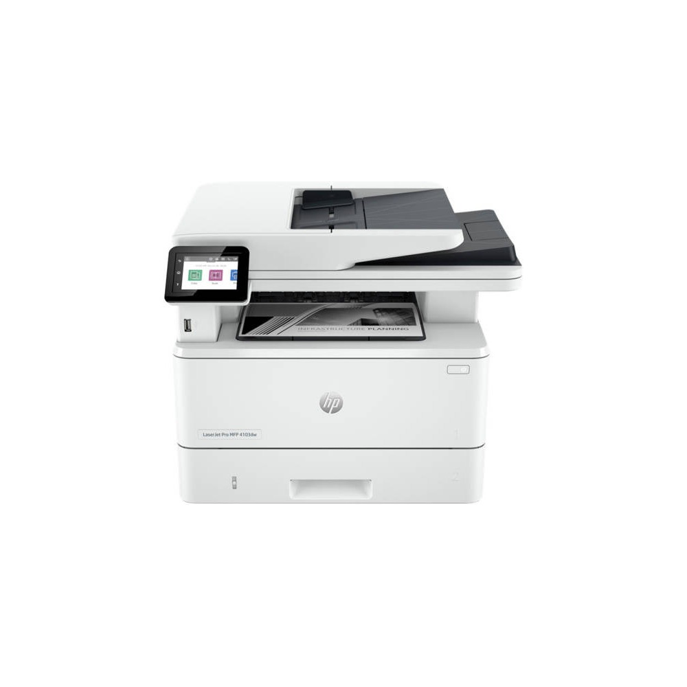 HP LaserJet Pro MFP 4103dw Printer, 2.7 Inch, Color Touchscreen Display, Up to 42ppm Print Speed, Up to 40cpm Copy Speed, 50 Sheets ADF Capacity, White, 2Z627A