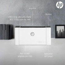 HP Laser 107w Printer, Printer for Small Medium Business, Black and White, 4ZB78A