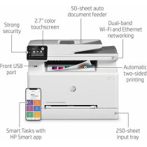 HP Color LaserJet Pro M283fdw Wireless All-in-One Laser Printer, Remote Mobile Print, Scan & Copy, Duplex Printing, Works with Alexa, 7KW75A, White