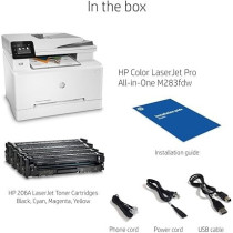 HP Color LaserJet Pro M283fdw Wireless All-in-One Laser Printer, Remote Mobile Print, Scan & Copy, Duplex Printing, Works with Alexa, 7KW75A, White