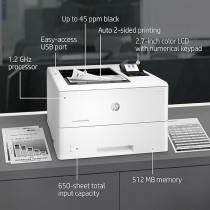HP LaserJet Enterprise M507dn Monochrome Printer with Built-in Ethernet And 2-sided Printing, 1PV87A, White