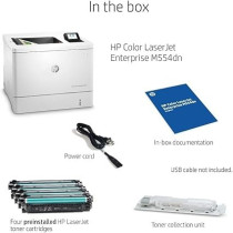HP Color LaserJet Enterprise M554dn Duplex Printer, 7ZU81A, White