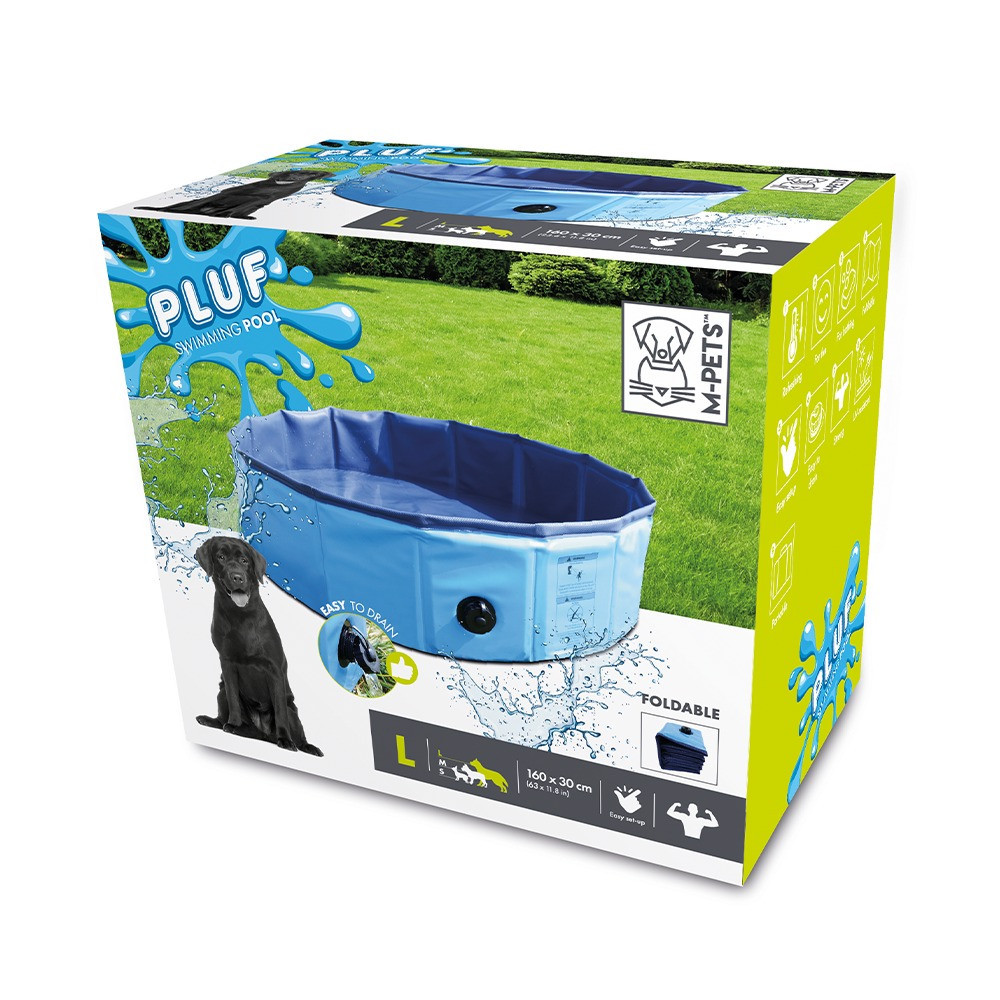 M-Pets Pluf Swimming Pool, Large 160 x 30 cm, Blue
