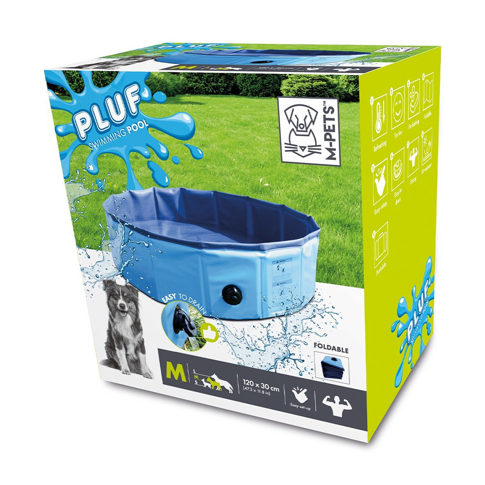 M-Pets Pluf Swimming Pool, Medium 120 x 30 cm, Blue