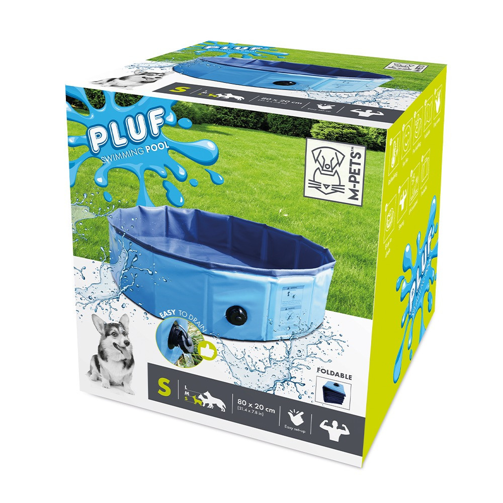 M-Pets Pluf Swimming Pool, Small 80 x 20 cm, Blue