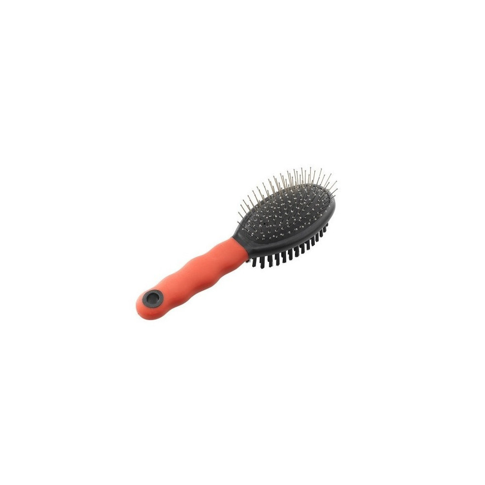 Ferplast Double Sided Brush With Thick Pins For Dogs, Small, Red/Black