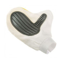 Ferplast Grooming Massage Glove For Dogs And Cats, Yellow/White
