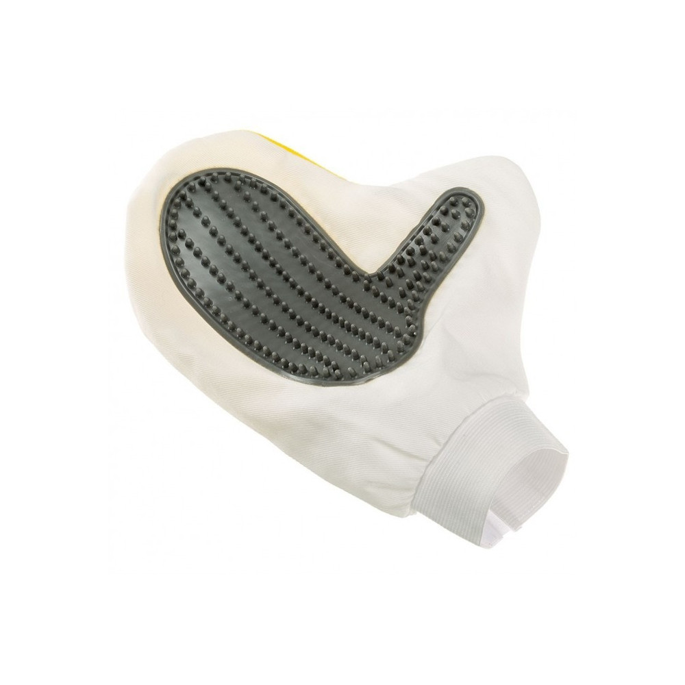 Ferplast Grooming Massage Glove For Dogs And Cats, Yellow/White