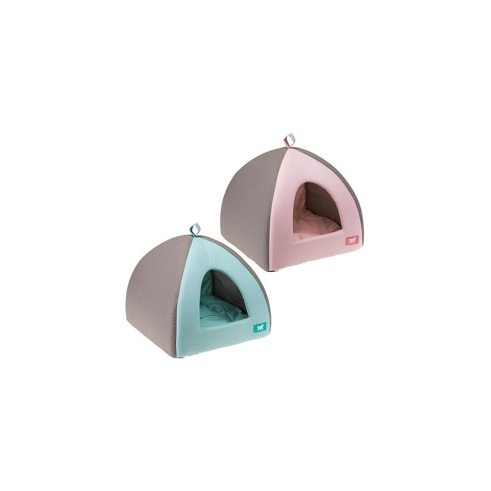 Ferplast Medium Washable House For Cats, Blue/Pink