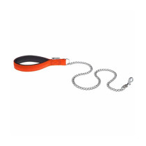 Ferplast Daytona Dog Collar, 100 x 2.5 Cm, Nylon-Steel Chain Line, Orange