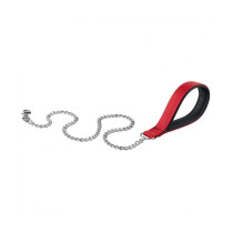 Ferplast Daytona Dog Collar, 100 x 2.5 Cm, Nylon-Steel Chain Line, Red