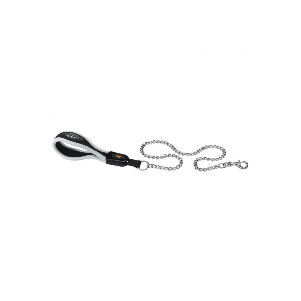 Ferplast Ergocomfort Metal Gm Leash With Ergonomic Handle And Chromed Metal Chain, 20Mm x L 105Cm, Black