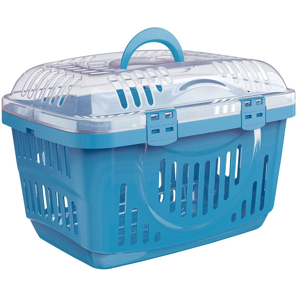 Georplast Rocket Pet Carrier With Transparent Lid, 49 x 33 x 33, Blue