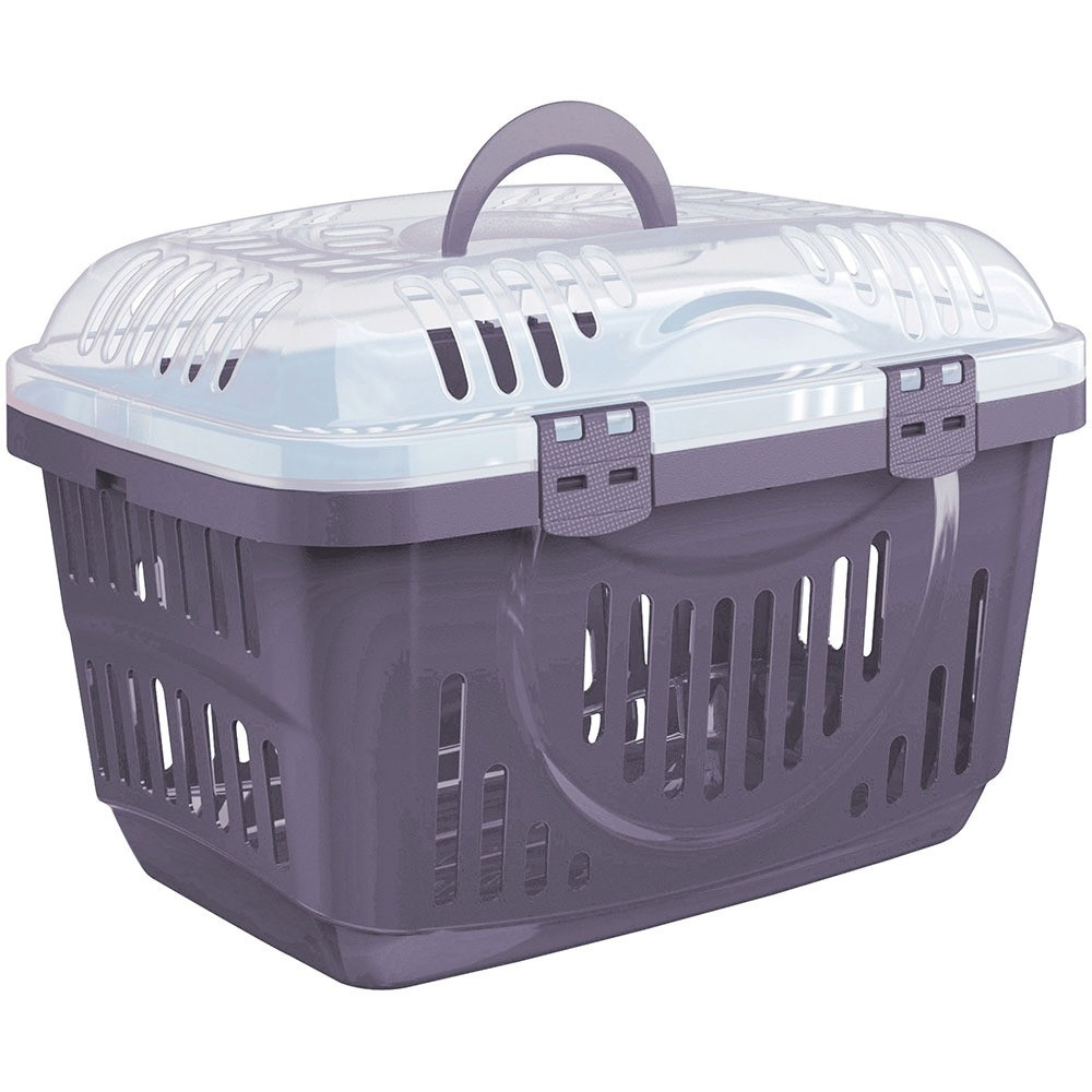 Georplast Rocket Pet Carrier With Transparent Lid, 49 x 33 x 33, Grey