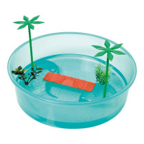 Georplast Tortuga Isle Round Turtle Tray For Small Turtles, 26 x 7.5cm