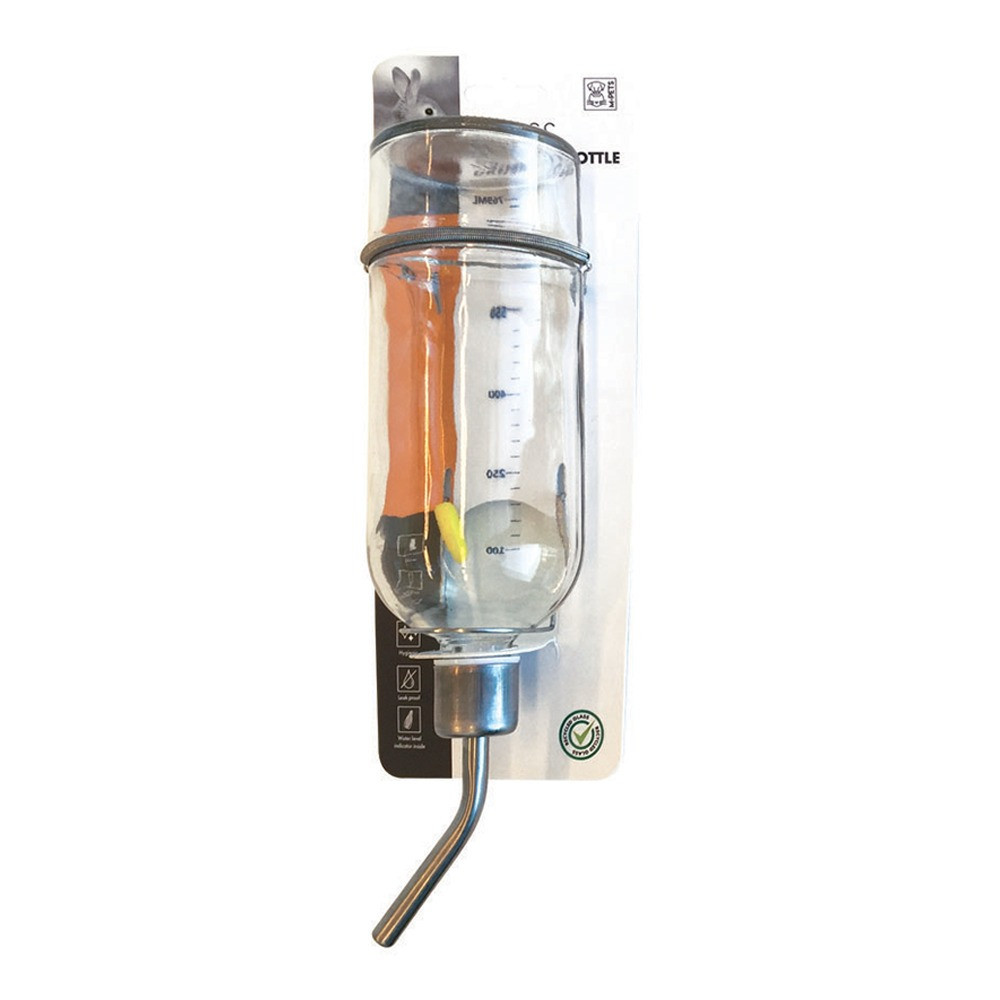 M Pets Large Non Spill Glass Drinking Bottle For Small Pets With 769ml Capacity