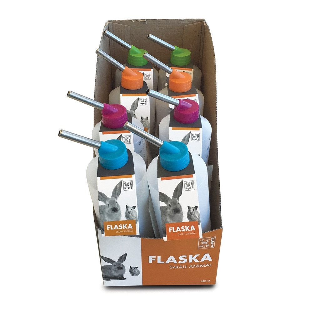 M Pets Flaska 600ml Non Spill Drinking Bottle For Small Pets Pack Of 8 Pcs, Multicolour