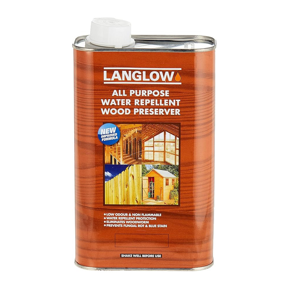 Langlow All Purpose Water Repellent Wood Preserver With Low Ador And Non Flammable 1L, Clear