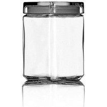 Anchor Hocking Stackable Glass Jar with Glass Lid 1.5 Quart, Clear