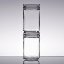 Anchor Hocking Stackable Glass Jar with Glass Lid 1.5 Quart, Clear