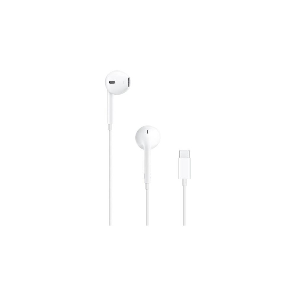 Apple Earpods, Built-In Remote, Maximizes Sound Output And Minimizes Sound Loss, Adjust Volume, Comfortable Fit, Control Playback Music, Wired, USB-C Connectivity, White MTJY3