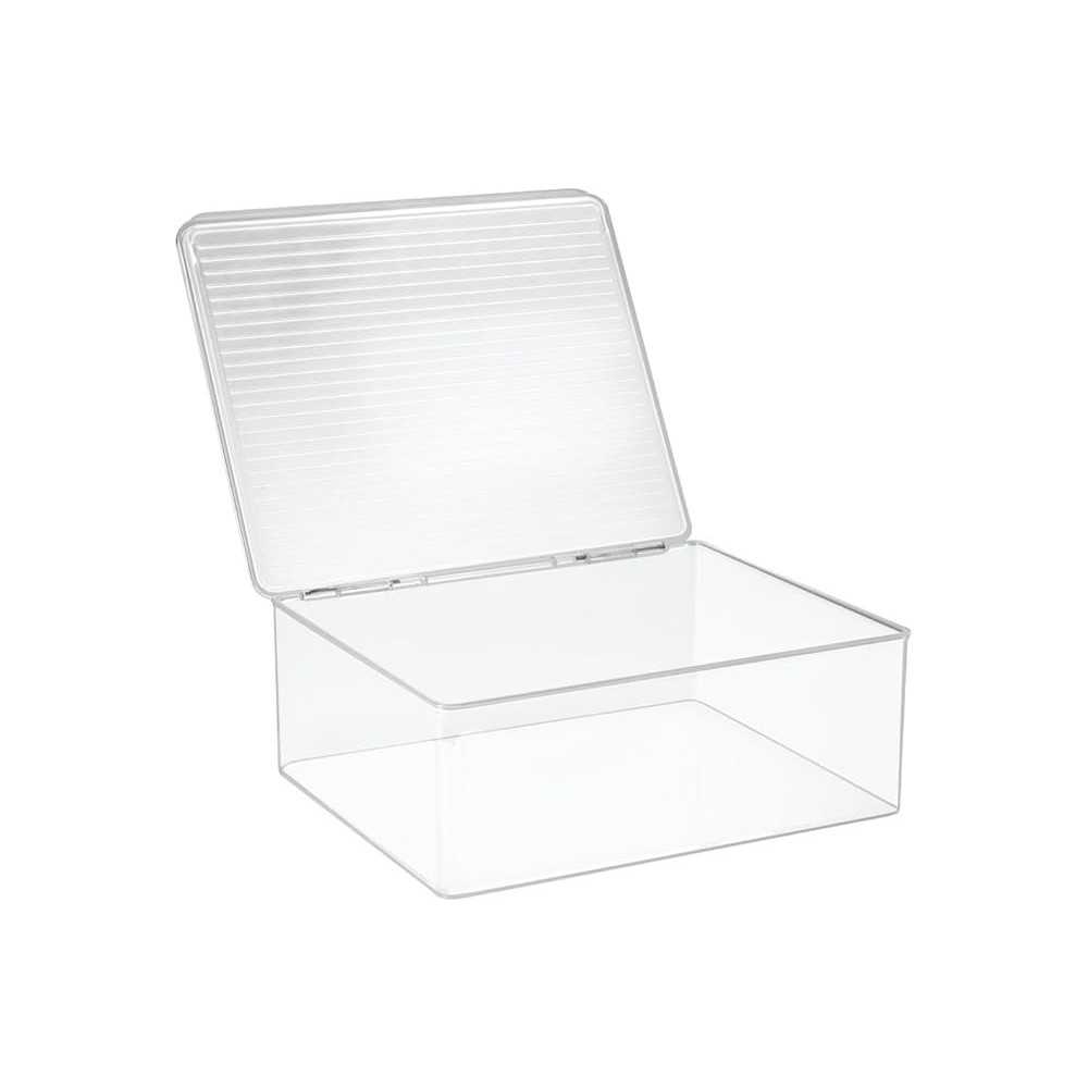 Interdesign Kitchen Binz Plastic Stackable Box Organizer With Lid , Clear