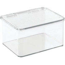 Interdesign Kitchen Binz Plastic Stackable Organizer Box With Lid, Clear