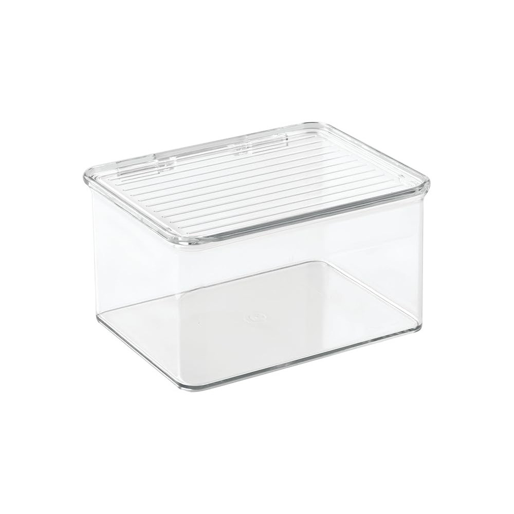 Interdesign Kitchen Binz Plastic Stackable Organizer Box With Lid, Clear