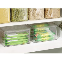 Interdesign Kitchen Binz Plastic Stackable Organizer Box With Lid, Clear