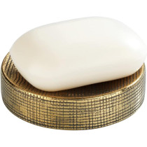 Wenko Rivara Painted Hand Made Soap Dish, Ceramic Gold