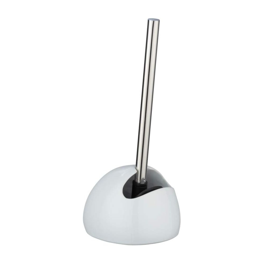 Wenko Innovative Shape Ceramic Silicone Toilet Brush With Holder, White