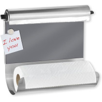 Wenko Magnetic Kitchen Roll Holder With Foil Dispenser, Grey