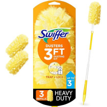 Swiffer Heavy Duty Duster With Extendable Handle Kit And Refill, Yellow
