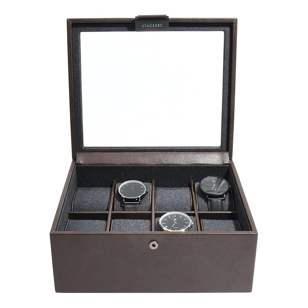 Stackers Mens 8 Pieces Watch Organizer Box