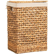 Homesmiths Natural Water Hyacinth Laundry Hamper Basket 38 x 28 x 56 cm