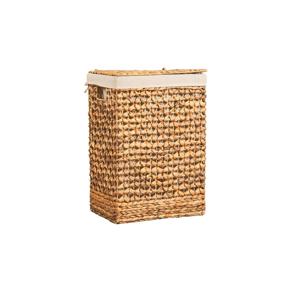 Homesmiths Natural Water Hyacinth Laundry Hamper Basket 38 x 28 x 56 cm