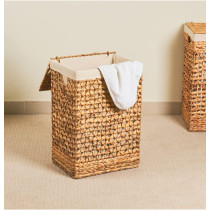 Homesmiths Natural Water Hyacinth Laundry Hamper Basket 38 x 28 x 56 cm
