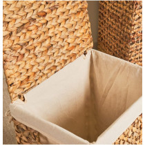 Homesmiths Natural Water Hyacinth Laundry Hamper Basket 38 x 28 x 56 cm