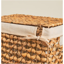 Homesmiths Natural Water Hyacinth Laundry Hamper Basket 38 x 28 x 56 cm