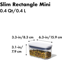 Oxo Airtight Rectangle Food Storage Container 0.4L, Clear/White