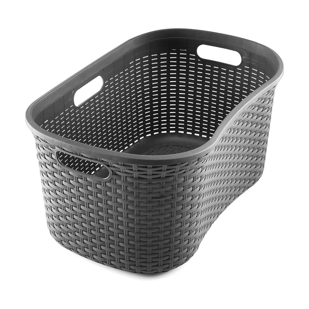 Addis Hipster Laundry Basket With 40L Capacity, Charcoal Black