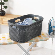 Addis Hipster Laundry Basket With 40L Capacity, Charcoal Black