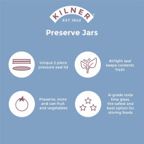 Kilner Small Glass Preserve Jar With 250ml Capacity, Clear