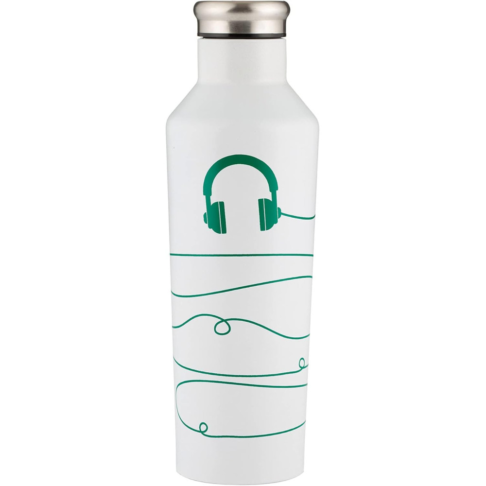Typhoon Pure Stainless Steel Color Changing Wired Bottle With 800ml Capacity, White