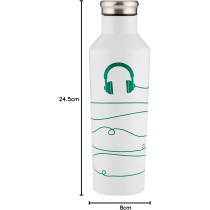 Typhoon Pure Stainless Steel Color Changing Wired Bottle With 800ml Capacity, White