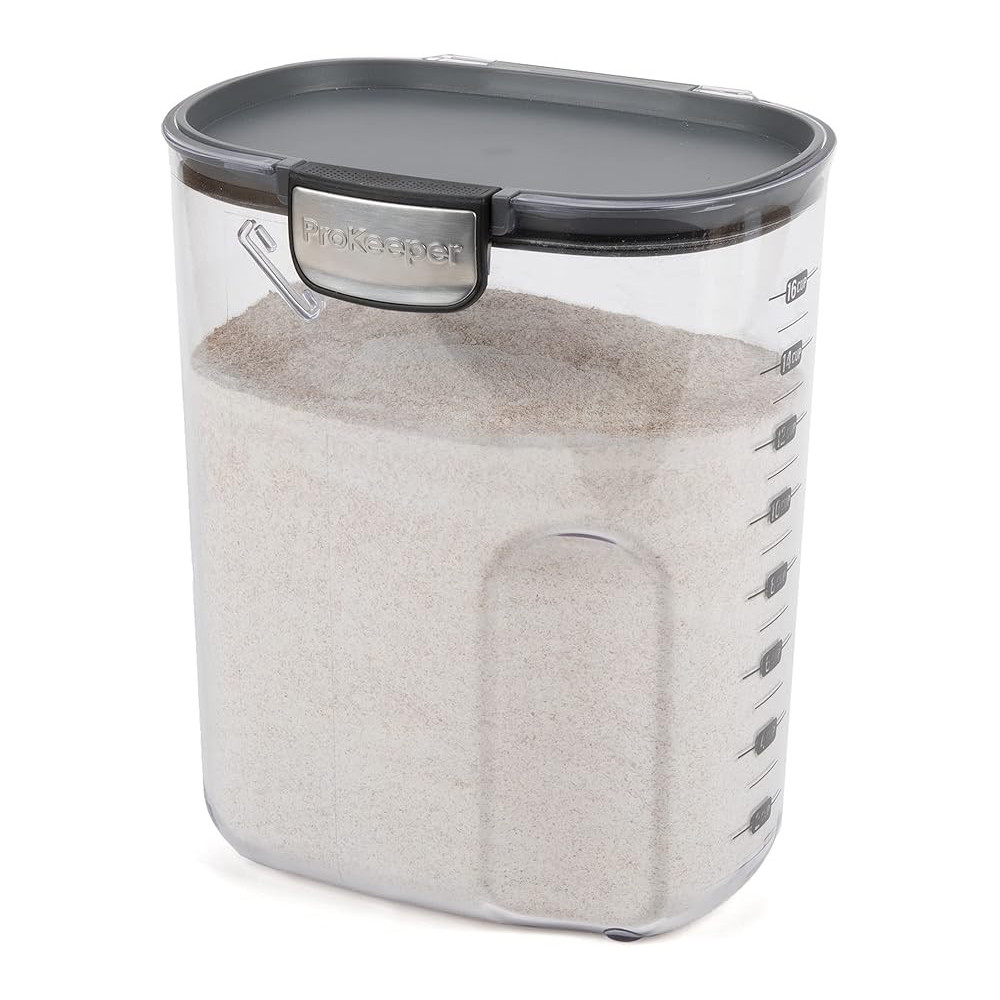 Progressive International Prepworks ProKeeper Food Storage Container, Clear/Black