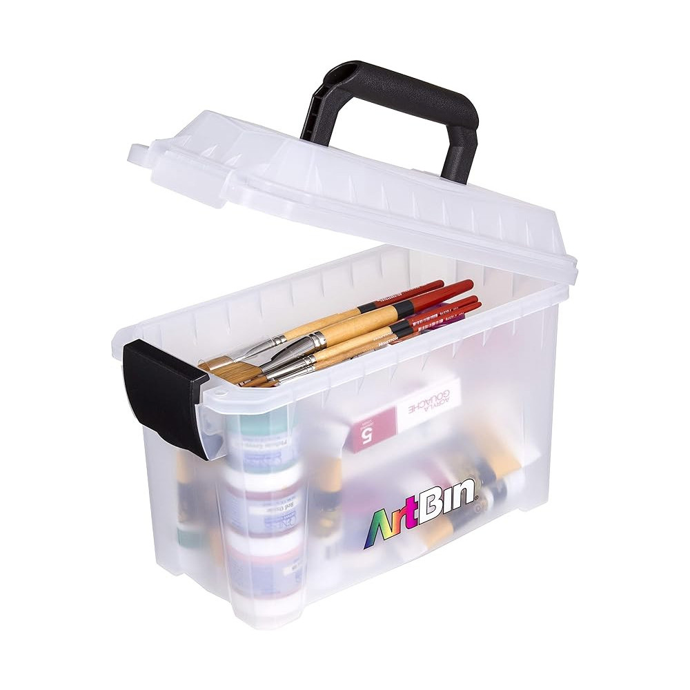 ArtBin Quick View Deep Base Carrying Case Portable Art And Craft Storage Box, Clear